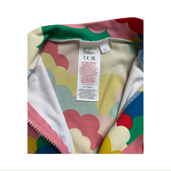 Boden Girls One-piece Long Sleeve Rashguard Suit - size 4-5 - Picture 3 of 5